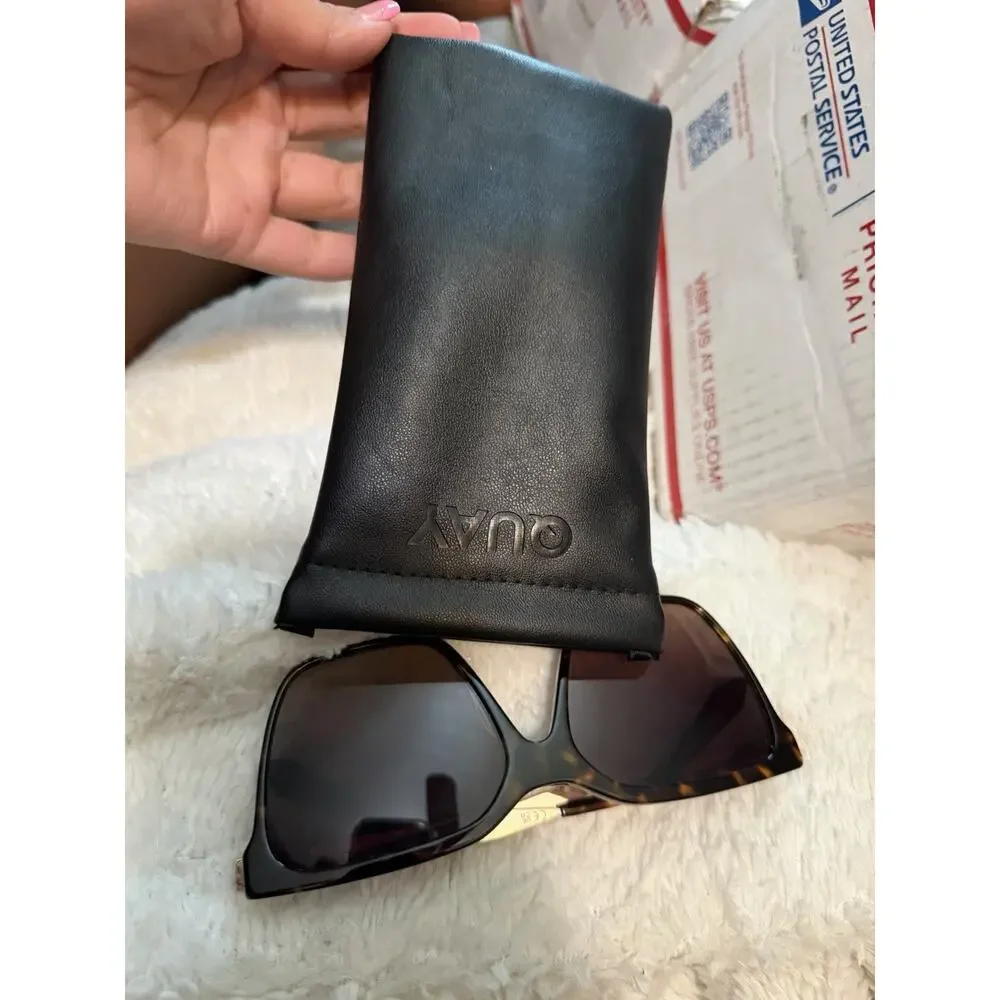 QUAY Level Up Remixed Tortoise Square Sunglasses Brown